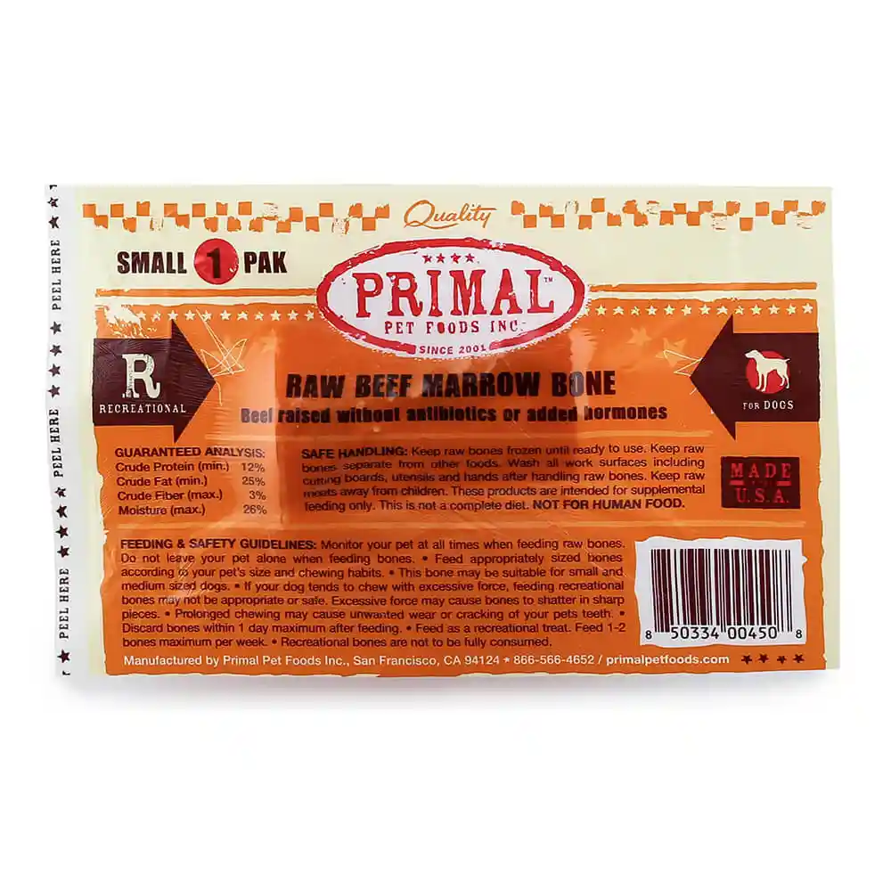 Raw Recreational Beef Marrow Bone (small Size) S
